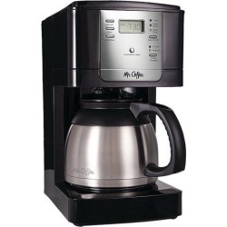 MR. COFFEE JWTX85-RB Black Advanced Brew 8-Cup Programmable Coffee Maker with Thermal Carafe Black/Chrome
