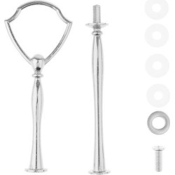 2 Tier Shield Top Cake Stand Holder Rack Handle Fitting Hardware Rod Silver