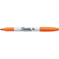 Sharpie 30006 Permanent Marker, Fine Point, Orange, Dozen