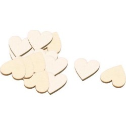 Wooden Love Heart Shaped DIY Accessories Embellishment Beige 20 x 17mm 20 Pcs