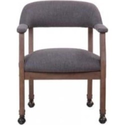 Boss Modern Captain's Chair in Slate Grade Commercial Grade Linen With Casters