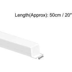 6mm×6mm×20 inch ABS Plastic Square Bar Rod for Architectural Model Making DIY White 3pcs