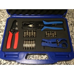 Compression Tool Kit - 5082R tool, stripper, cutter and connectors