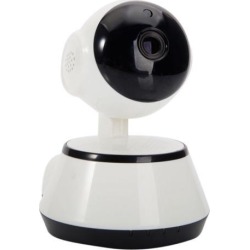 CMOS 1.0MP 3.6mm Lens IR-CUT 6-LED Night Vision Gimbal Indoor Wireless IP Camera US Plug White