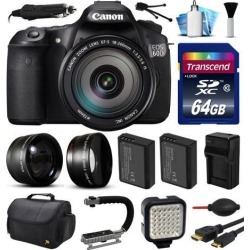 Canon EOS 60D SLR Digital Camera w/ EFS 18-200mm IS Lens (64GB Essential Bundle)
