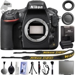 Nikon D810 36.3MP 1080P DSLR Camera w/ 3.2' LCD - Wi-Fi & GPS Ready - 7 fps + 18PC Starter Kit