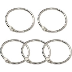 Unique Bargains Clip Closure Silver Tone Round Shape Key Chain Key Ring 5 Pcs