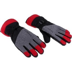 Winter Gloves with Wrist Strap for Skiing Snowboarding Shoveling red