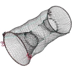 Unique Bargains 0.4 x 0.4 Nylon Metal Portable Fishing Landing Net Fish Angler Mesh Keepnet Crawfish Black
