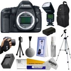 Canon 5D Mark III 22.3MP Full-Frame CMOS Sensor Digital SLR Essential Camera Kit with Full HD 1080p Video Recording at 30 fps + Backpack + Charger.