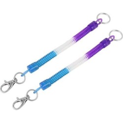 Cellphone Stretchy Spring Lobster Hook Spiral Coil Keychain Keyring Strap Rope