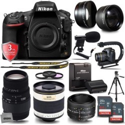 Nikon D810 36.3MP 1080P DSLR Camera w/ Wi-Fi & GPS Ready - 7 fps + 5 Lens - 21 to 1000mm - 128GB- 22PC Kit - Nikon 50mm 1.8D - Nikon 70-300G.