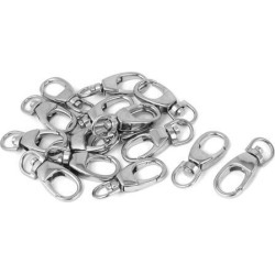 Key Ring Clip Swivel Lobster Trigger Clasp Snap Hook 37mm Long Silver Tone 15pcs