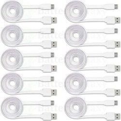 10X Micro USB Flat Noodle USB A to B Charger Data Cable Cord (U2A1-MCB-01BLK)