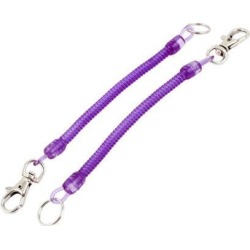 Unique Bargains 2Pcs Purple Plastic Flexible Stretchy Spring Coil Keychain Strap Key Holder