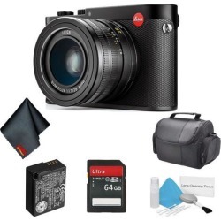 Leica Q 24.2 Megapixel Compact Digital Camera (Black, Anodized, TYP 116) - Bundle with 64GB Memory Card + Carrying Case + More