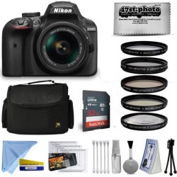 Nikon D3400 DSLR Digital 24MP Camera AF-P 18-55mm Lens + Opteka 55mm High Definition Professional 5 Piece Filter Kit 32GB Memory SD Card.