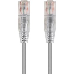 Monoprice Cat6 Ethernet Patch Cable - 50 feet - Gray Snagless RJ45 Stranded 550MHz UTP CMR Riser Rated Pure Bare Copper Wire 28AWG - SlimRun Series