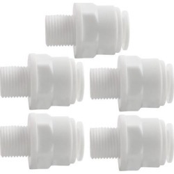 5pcs 1/8 Inch BSP Male To 1/4 Inch OD Straight Quick Connect Water Purifier Tube Fitting Push in To Connector for RO Reverse Osmosis System