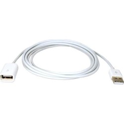 QVS ACX-U1M White USB Power Charger & Sync Extension Cable for iPod/iPhone/iPad