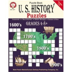CARSON DELLOSA CD-1371 U.S. HISTORY PUZZLES BOOK