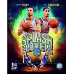 Posterazzi PFSAARS11301 Stephen Curry & Klay Thompson Splash Brothers Portrait Plus Sports Photo - 8 x 10 in.