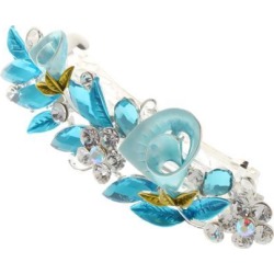 Crystal Rhinestone Hair Clip Flower Barrette Clamp Hairpin Blue