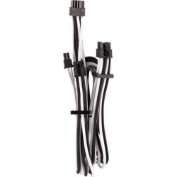 Corsair CP-8920255 Premium Individually Sleeved PCIe (Dual Connector) Cables Type 4 Gen 4 - Black/White