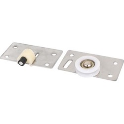 33mm Dia Wheel Stainless Steel Plate Sliding Door Roller Set for Wardrobe