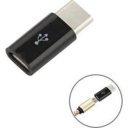 Black Micro USB to USB Type-C Adapter
