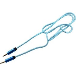 Blue 3.5mm Adapter Male to Male Car Stereo Audio Headphone Aux Cable 103cm