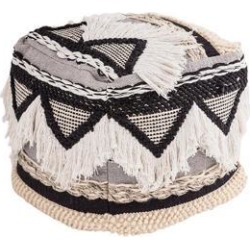 Pomeroy 920011 Domingo 14 inch Black and Crema Pouf