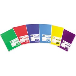 Mead 05510 Spiral Bound Notebook, Wide/Margin Rule, 8x10-1/2, White,1 Subject 70 Sheets/Pad single 1 unit