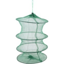 Unique Bargains 0.2 x 0.2 3 Sections Portable Fishing Landing Net Fish Angler Mesh Keepnet Crawfish Green