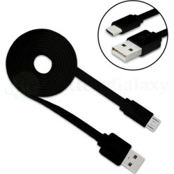 50X Micro USB Flat Noodle USB A to B Charger Data Cable Cord (U2A1-MCB-01SLV)