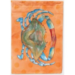 Blue Crab Orange Polkadot Flag Canvas House Size BB8248CHF