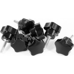 Unique Bargains M6 x 25mm Male Thread 32mm Star Head Dia Screw On Clamping Knob 8 Pcs
