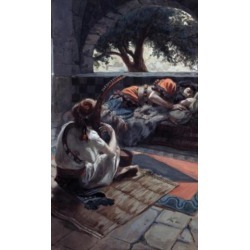 Posterazzi SAL999228 David Plays the Harp Before Saul James Tissot 1836-1902 French Jewish Museum New York USA Poster Print - 18 x 24 in.