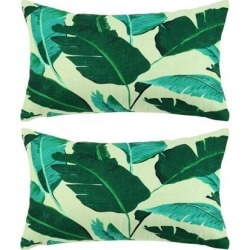 Pack of 2,Green Leaves Throw Pillow Cover, Pattern Cushion Cover Cotton Plant Pillow Case Square Pillow Protectors Home Decorative for.