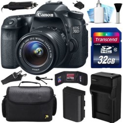 Canon EOS 70D DSLR SLR Digital Camera w/ 18-55mm STM Lens (32GB Value Bundle)