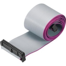 IDC Wire Flat Ribbon Cable FC/FC Connector A-type 30 Pins 2.54mm Pitch 1m Length Gray