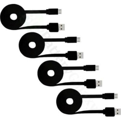 4X Micro USB Flat Noodle USB A to B Charger Data Cable Cord (U2A1-MCB-01SLV)