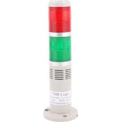 Unique Bargains DC 24V Red Green LED Industrial Signal Tower Lamp Buzzer Warning Stack Light