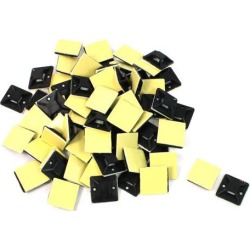 Unique Bargains 100 Pieces Black Hard Plastic Sticky Base Cable Tie Fixed Holder