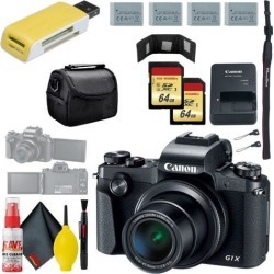 Canon PowerShot G1 X Mark III Digital Camera & 64GB MicroSD x2 & Carrying Case & Battery x3