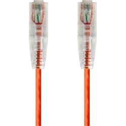 Monoprice Cat6 Ethernet Patch Cable - 30 feet - Orange Snagless RJ45 Stranded 550MHz UTP CMR Riser Rated Pure Bare Copper Wire 28AWG - SlimRun.