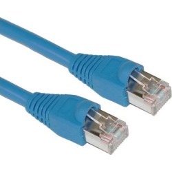 Shielded Cat5e Ethernet Cable, Snagless/Molded Boot, 10 foot - Blue
