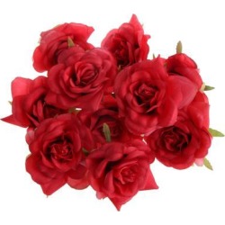 Rose Artificial Single Side Flower Heads DIY Wedding Hair clip Red