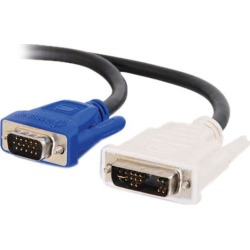 C2G 25823 DVI Male to VGA (HD15) Male Video Cable, Black (16.4 Feet, 5 Meters)