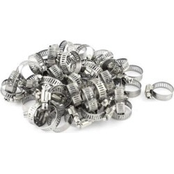 50 Pcs Bolt Release 16mm to 25mm Worm Drive Hose Clamps Pipe Hoop